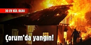 Çorum'da Köy Yangınında 30 Ev Kül Oldu