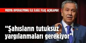 Bülent Arınç'tan 14 Aralık medya operasyonu ile ilgili flaş açıklama
