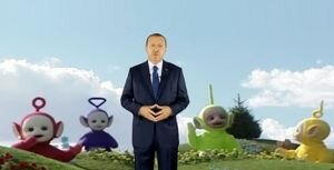 Erdoğan Almanya’da yine mizah konusu: ‘Teletabiler’le mutluluk saçıyor